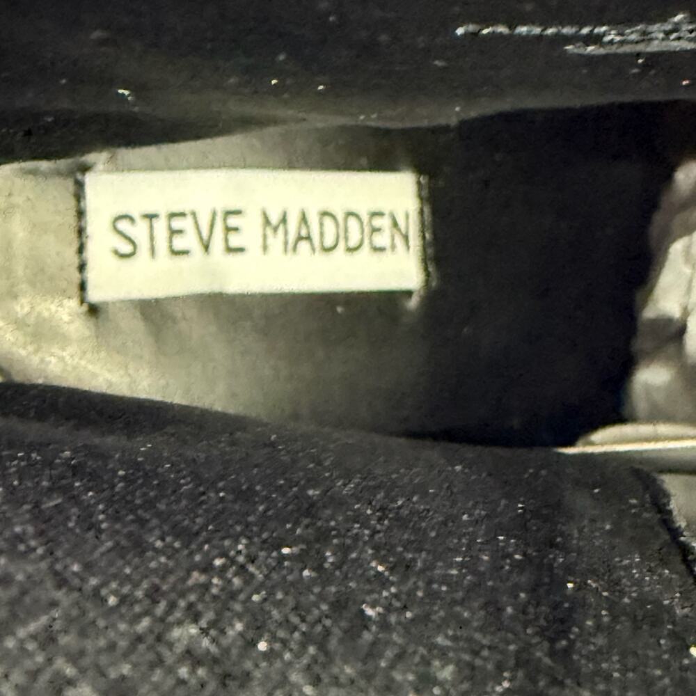 Steve Madden Layan Ankle Boot Women's Black Suede Size 11 Pointed Toe Bootie - Picture 9 of 12